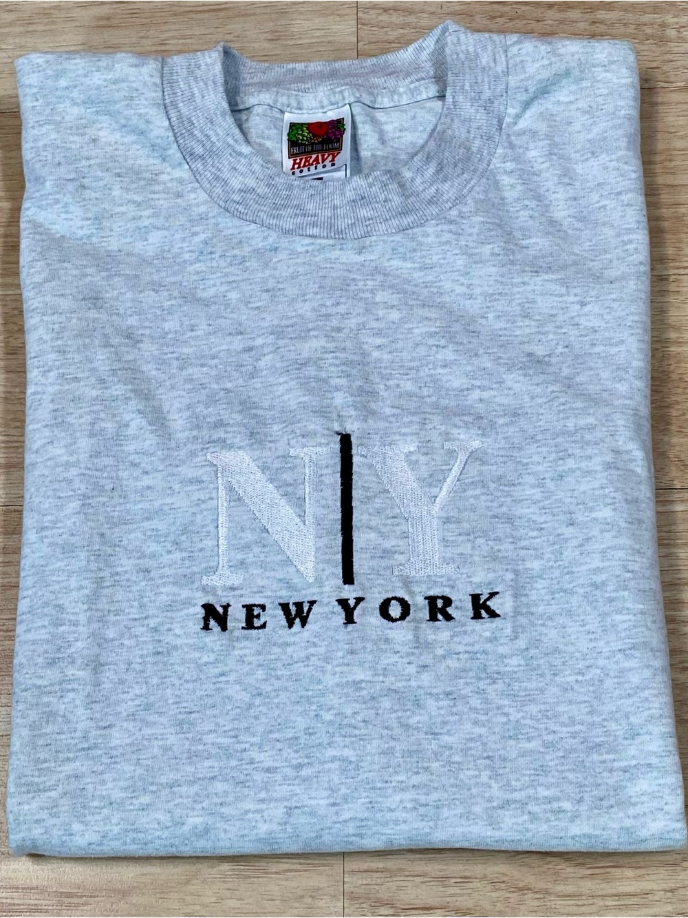 Vintage Fruit of the Loom T-Shirt Men’s XL Grey NEW YORK Short Sleeve Tee Shirt